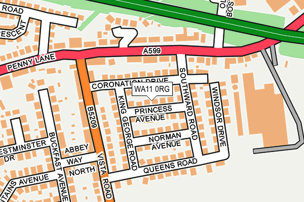 WA11 0RG map - OS OpenMap – Local (Ordnance Survey)
