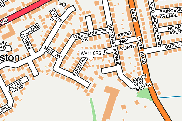 WA11 0RS map - OS OpenMap – Local (Ordnance Survey)