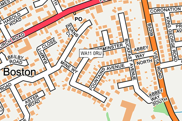WA11 0RU map - OS OpenMap – Local (Ordnance Survey)