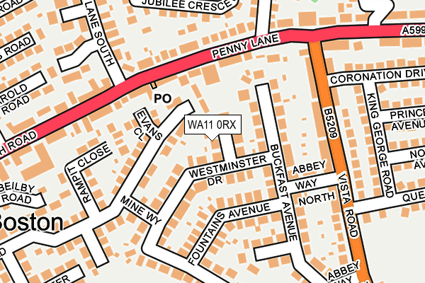 WA11 0RX map - OS OpenMap – Local (Ordnance Survey)