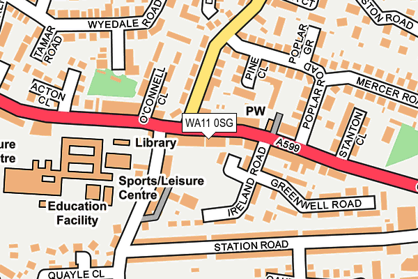 WA11 0SG map - OS OpenMap – Local (Ordnance Survey)