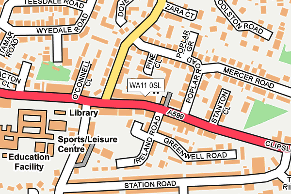 WA11 0SL map - OS OpenMap – Local (Ordnance Survey)