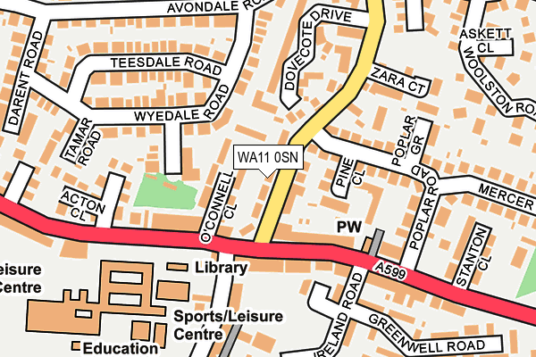 WA11 0SN map - OS OpenMap – Local (Ordnance Survey)
