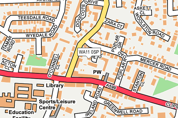 WA11 0SP map - OS OpenMap – Local (Ordnance Survey)