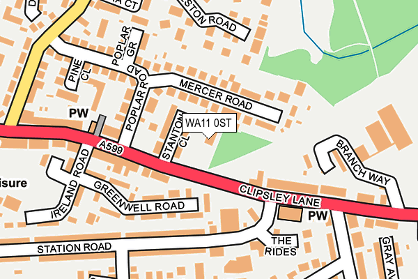 WA11 0ST map - OS OpenMap – Local (Ordnance Survey)