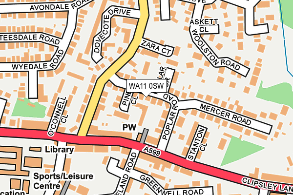 WA11 0SW map - OS OpenMap – Local (Ordnance Survey)