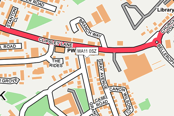 WA11 0SZ map - OS OpenMap – Local (Ordnance Survey)