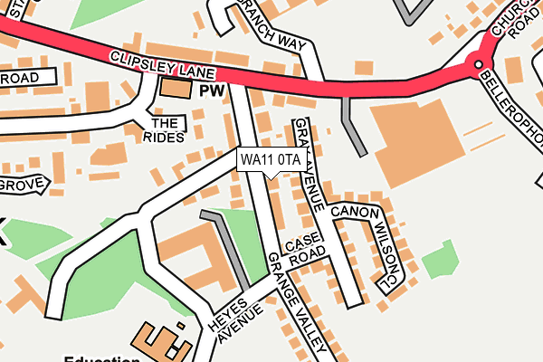 WA11 0TA map - OS OpenMap – Local (Ordnance Survey)
