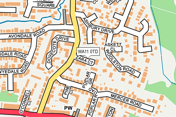 WA11 0TD map - OS OpenMap – Local (Ordnance Survey)