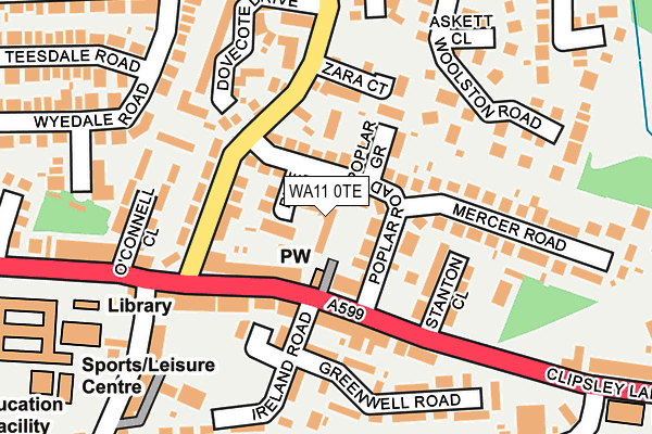 WA11 0TE map - OS OpenMap – Local (Ordnance Survey)
