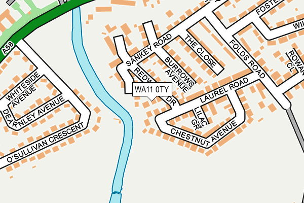WA11 0TY map - OS OpenMap – Local (Ordnance Survey)