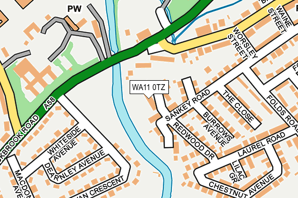 WA11 0TZ map - OS OpenMap – Local (Ordnance Survey)