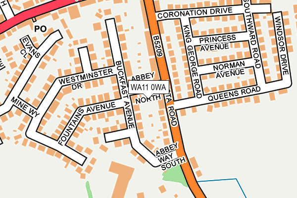 WA11 0WA map - OS OpenMap – Local (Ordnance Survey)