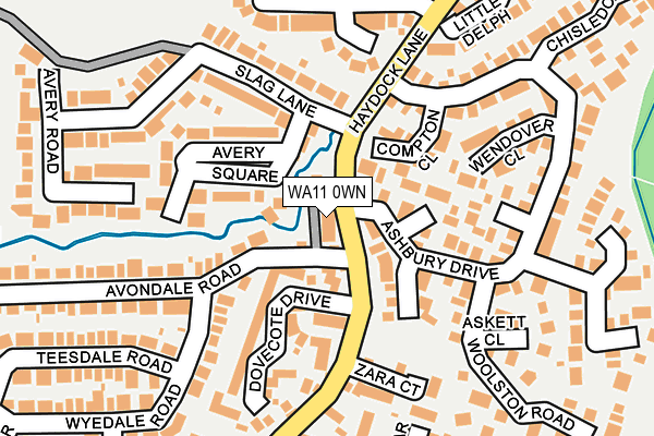 WA11 0WN map - OS OpenMap – Local (Ordnance Survey)