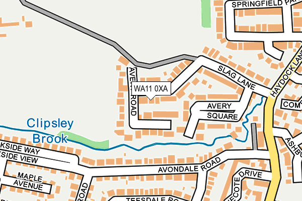 WA11 0XA map - OS OpenMap – Local (Ordnance Survey)