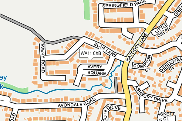 WA11 0XB map - OS OpenMap – Local (Ordnance Survey)