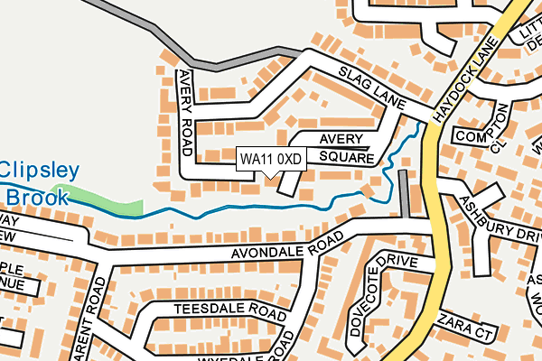 WA11 0XD map - OS OpenMap – Local (Ordnance Survey)