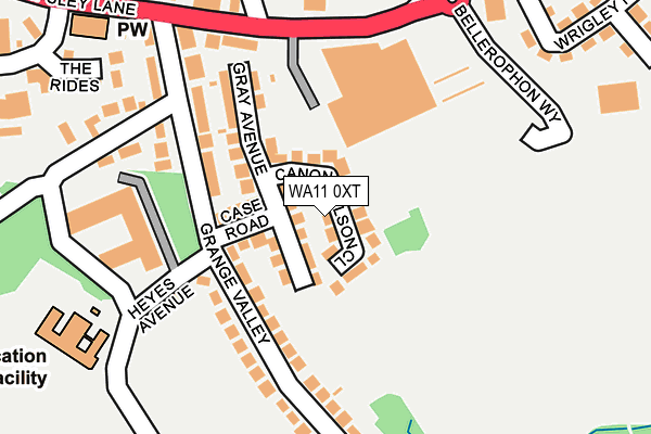 WA11 0XT map - OS OpenMap – Local (Ordnance Survey)