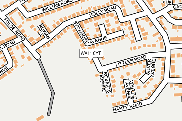 WA11 0YT map - OS OpenMap – Local (Ordnance Survey)