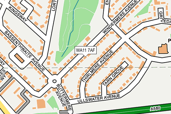 WA11 7AF map - OS OpenMap – Local (Ordnance Survey)