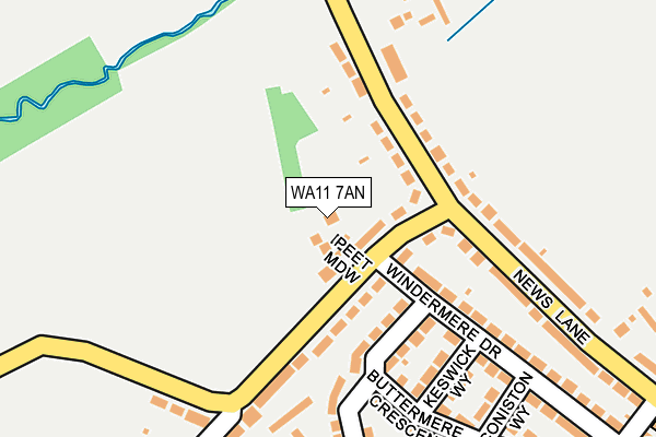 WA11 7AN map - OS OpenMap – Local (Ordnance Survey)