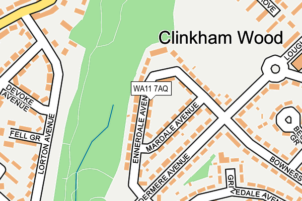 WA11 7AQ map - OS OpenMap – Local (Ordnance Survey)