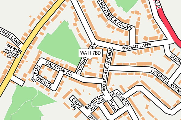 WA11 7BD map - OS OpenMap – Local (Ordnance Survey)