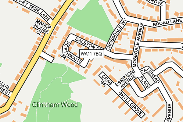 WA11 7BQ map - OS OpenMap – Local (Ordnance Survey)