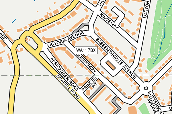 WA11 7BX map - OS OpenMap – Local (Ordnance Survey)