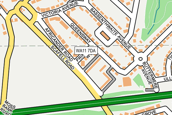 WA11 7DA map - OS OpenMap – Local (Ordnance Survey)