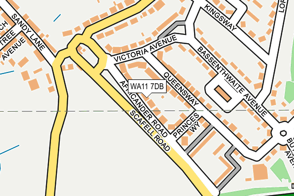 WA11 7DB map - OS OpenMap – Local (Ordnance Survey)