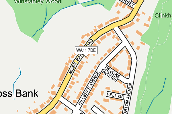 WA11 7DE map - OS OpenMap – Local (Ordnance Survey)