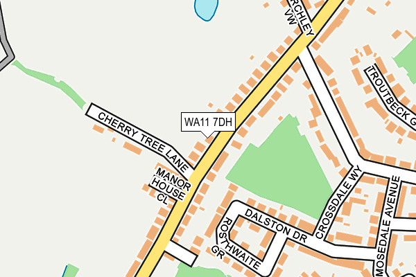 WA11 7DH map - OS OpenMap – Local (Ordnance Survey)