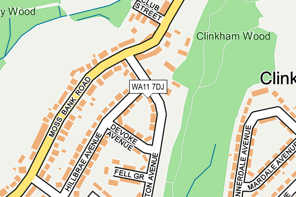 WA11 7DJ map - OS OpenMap – Local (Ordnance Survey)