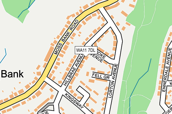 WA11 7DL map - OS OpenMap – Local (Ordnance Survey)