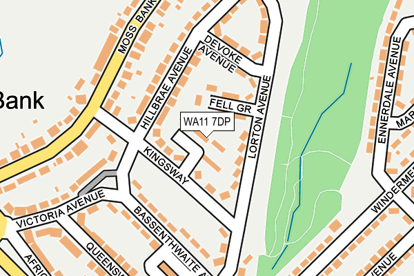 WA11 7DP map - OS OpenMap – Local (Ordnance Survey)