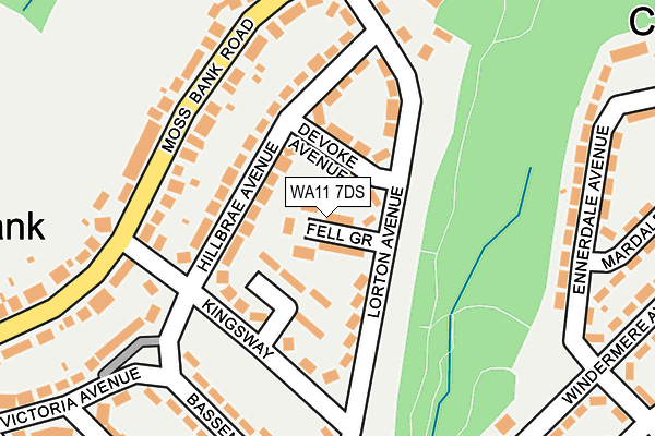WA11 7DS map - OS OpenMap – Local (Ordnance Survey)