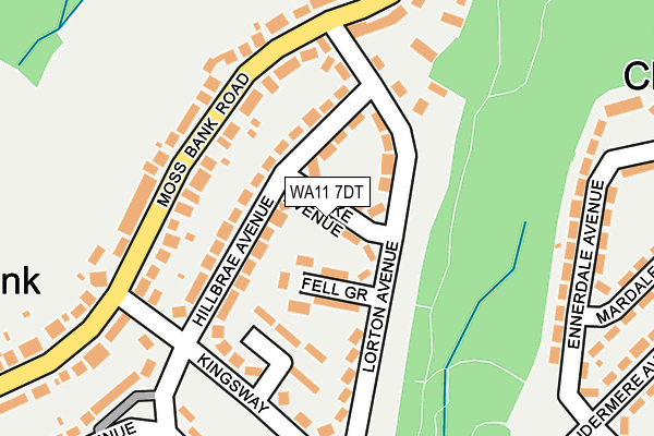 WA11 7DT map - OS OpenMap – Local (Ordnance Survey)