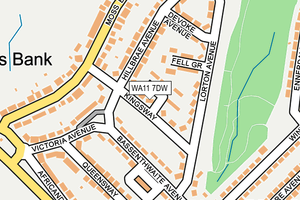 WA11 7DW map - OS OpenMap – Local (Ordnance Survey)