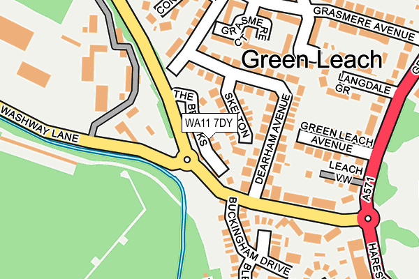 WA11 7DY map - OS OpenMap – Local (Ordnance Survey)