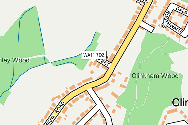 WA11 7DZ map - OS OpenMap – Local (Ordnance Survey)