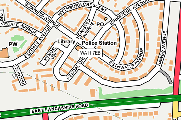 WA11 7EB map - OS OpenMap – Local (Ordnance Survey)