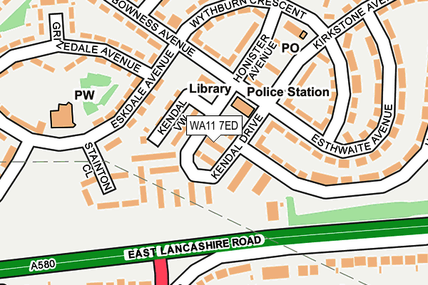 WA11 7ED map - OS OpenMap – Local (Ordnance Survey)