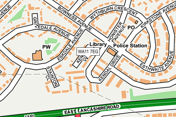 WA11 7EG map - OS OpenMap – Local (Ordnance Survey)