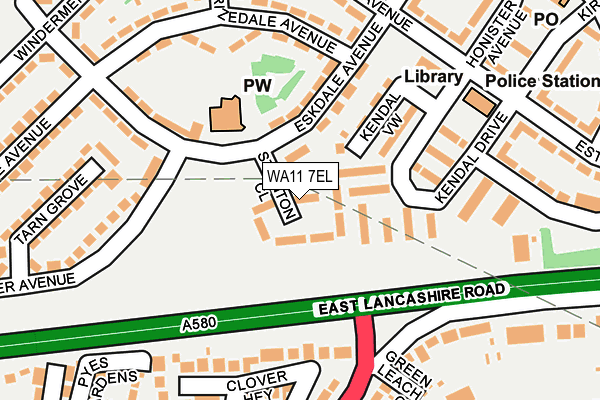 WA11 7EL map - OS OpenMap – Local (Ordnance Survey)