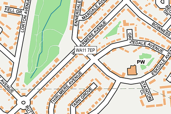 WA11 7EP map - OS OpenMap – Local (Ordnance Survey)