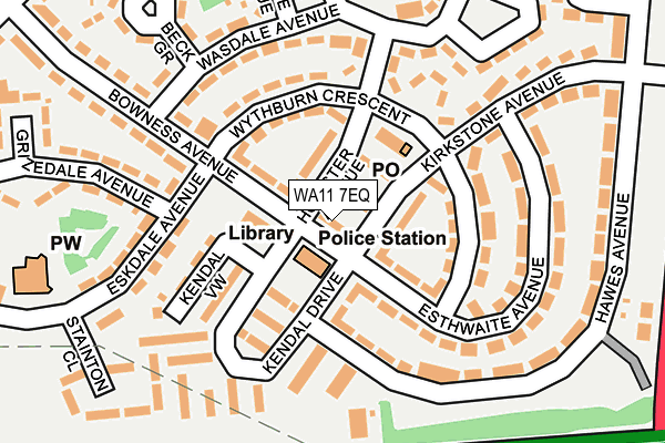 WA11 7EQ map - OS OpenMap – Local (Ordnance Survey)