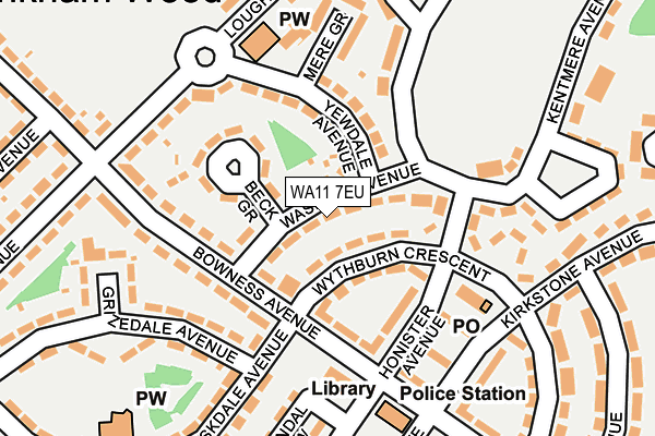 WA11 7EU map - OS OpenMap – Local (Ordnance Survey)