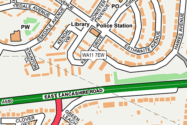 WA11 7EW map - OS OpenMap – Local (Ordnance Survey)