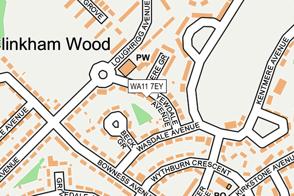 WA11 7EY map - OS OpenMap – Local (Ordnance Survey)